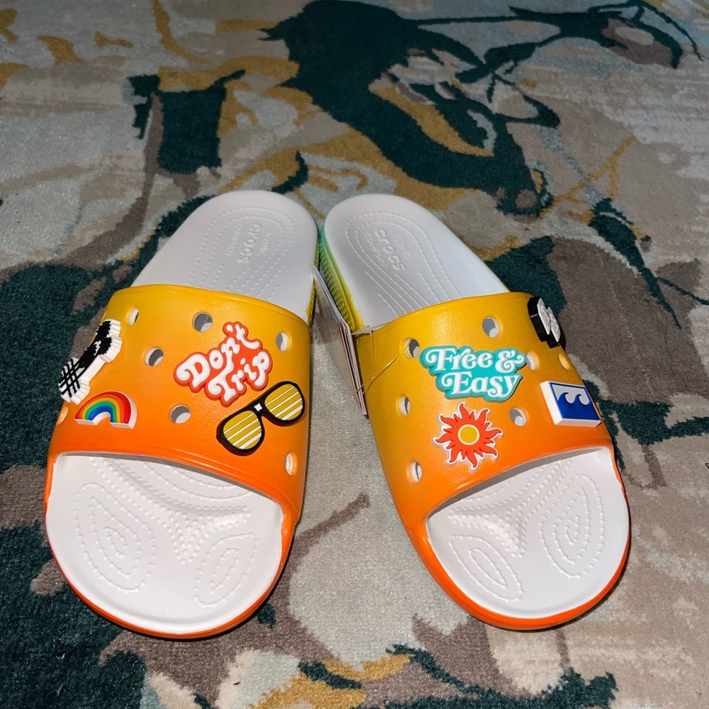 Limited Edition Free and Easy Croc Slides 🧡💛💚